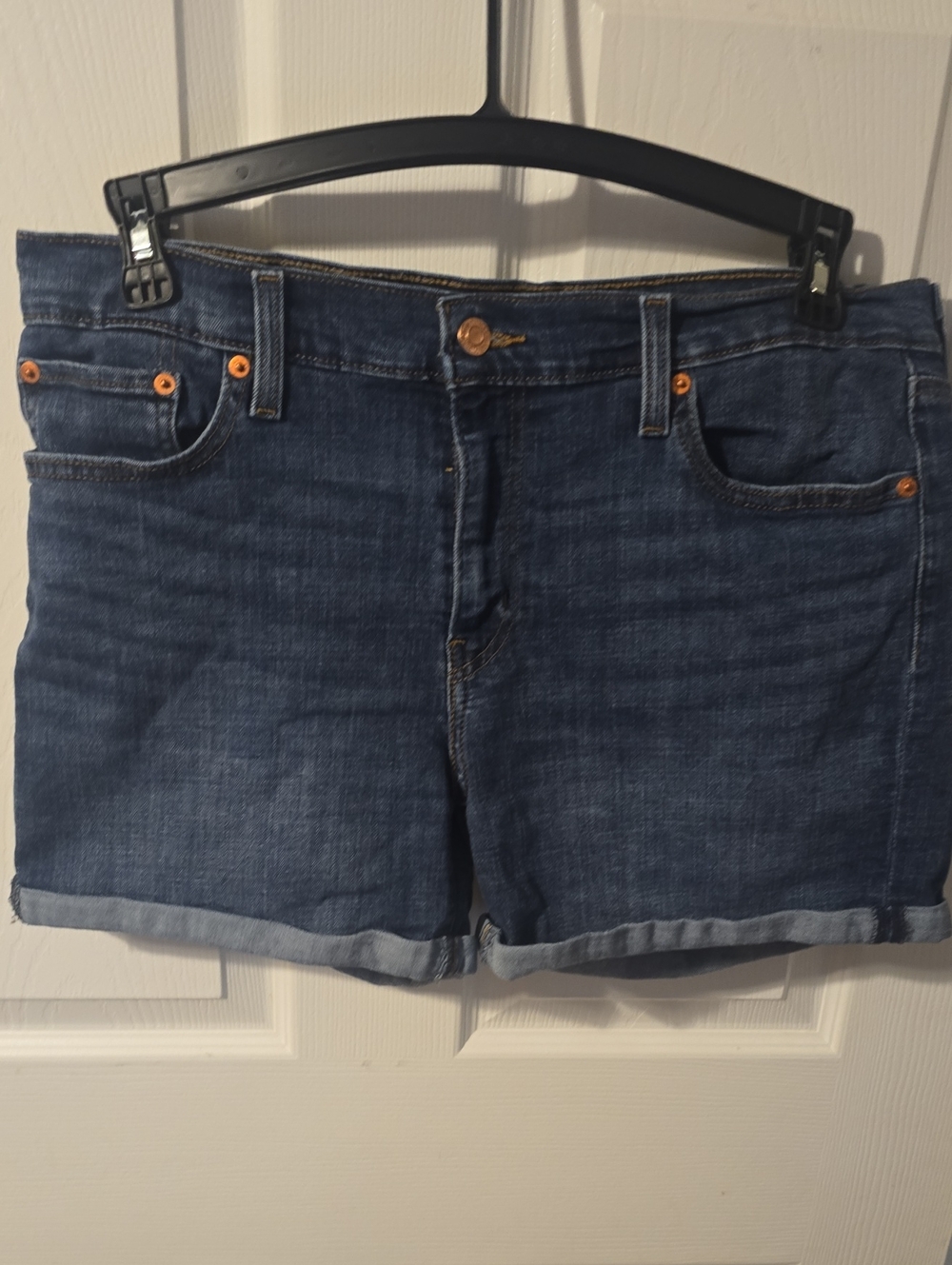 Levis Dark Blue  Roll-Cuff Women's Shorts